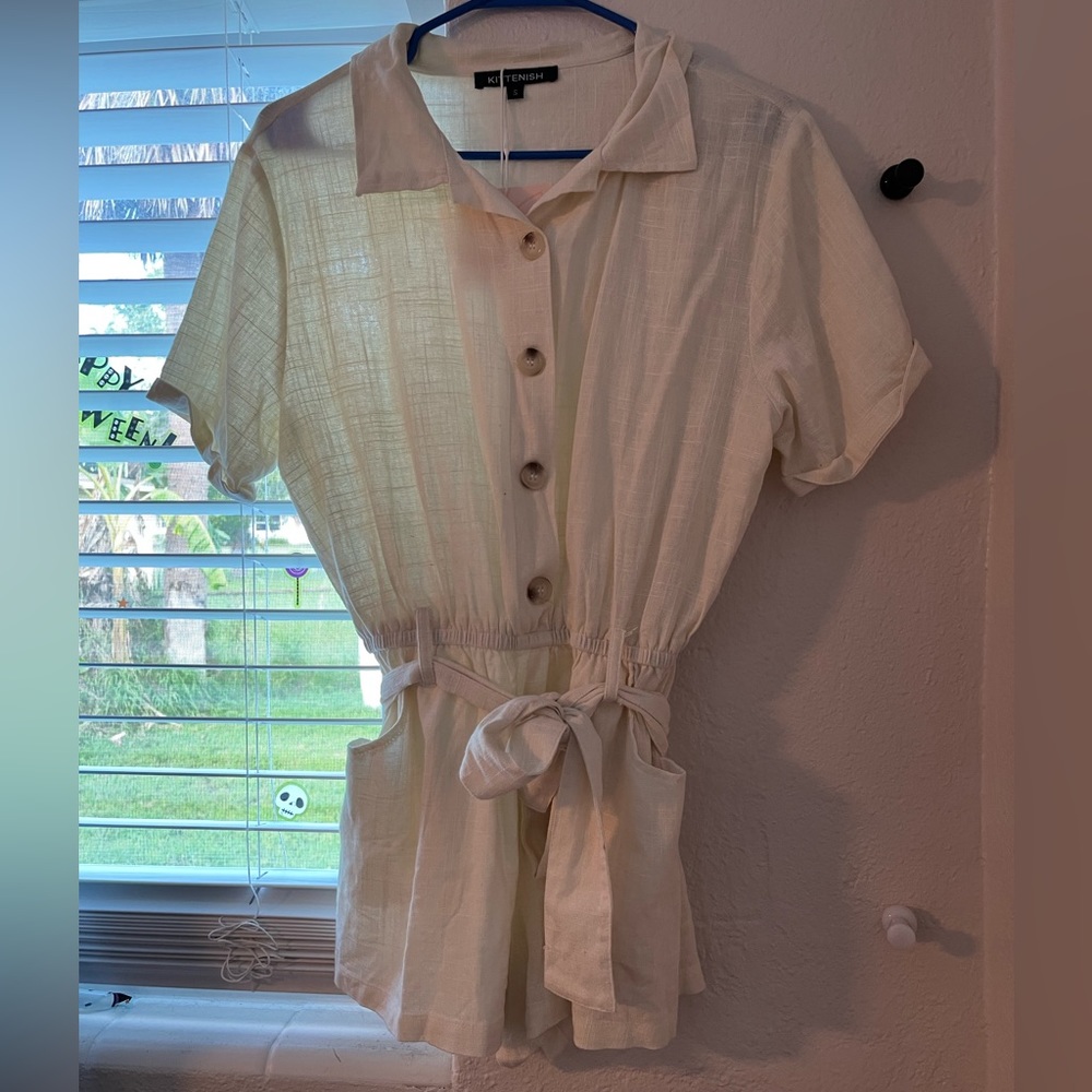 White kittenish romper